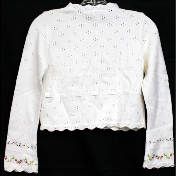 NEW 2007 Gymboree Love is in The Air White Cardigan Sweater Flower Scallop Edge - Picture 8 of 11
